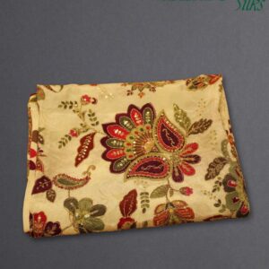 Off White Multicolour Kalamkari Prints with Zari work Blouse Material - 1 Metre