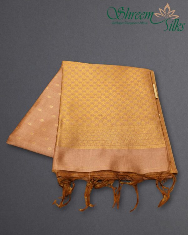 Zari Woven Small Buttas with Rich Pallu Raw Silk Saree - Image 7