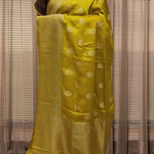 Alternative view of Zari Woven Motifs with Meenakari Gajji Satin Silk Saree