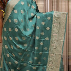 Zari Woven Motifs with Meenakari Gajji Satin Silk Saree