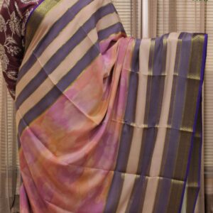Multicolor Abstract Prints Pure Mysore Crepe Silk Saree