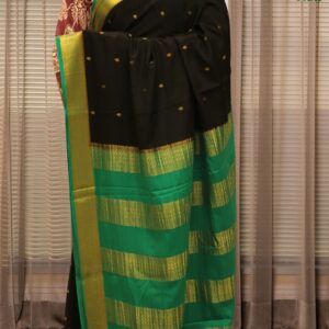 Zari Woven Motifs with Rich Pallu Pure Mysore Crepe Silk Saree