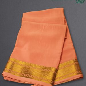 Alternative view of Plain with Rich Border Pure Mysore Crepe Silk Saree