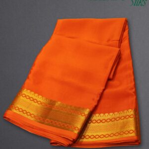 Plain with Rich Border Pure Mysore Crepe Silk Saree