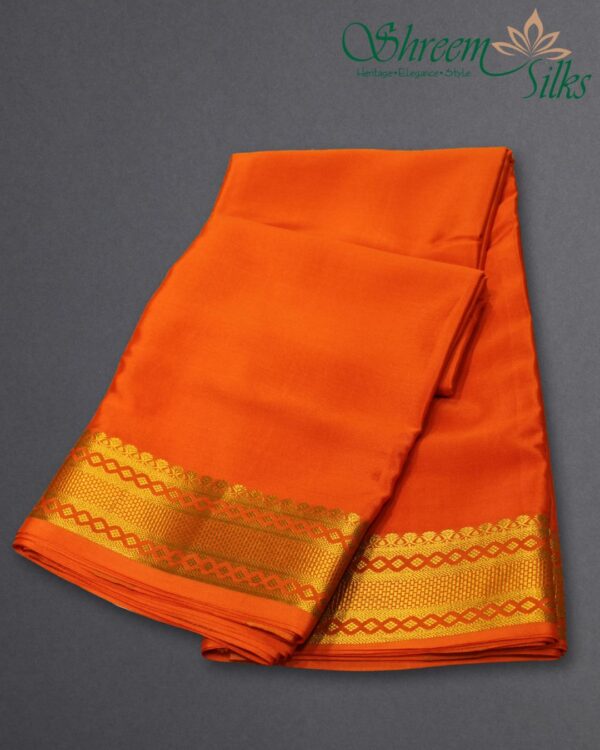 Plain with Rich Border Pure Mysore Crepe Silk Saree