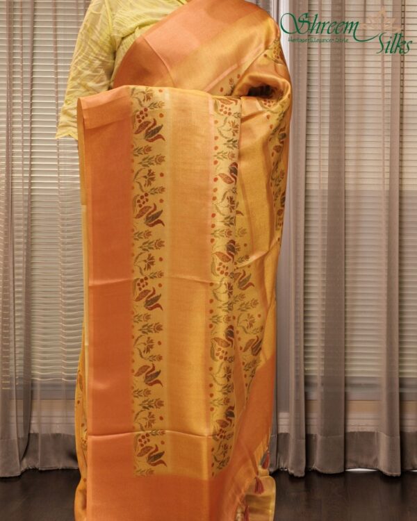 Floral Prints Tissue Georgette Saree - Image 3