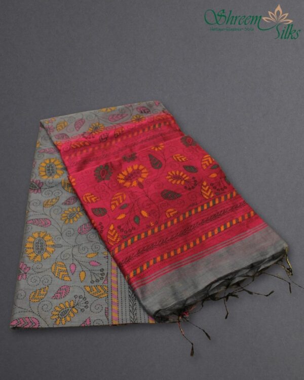 Printed Cotton Saree - Image 4