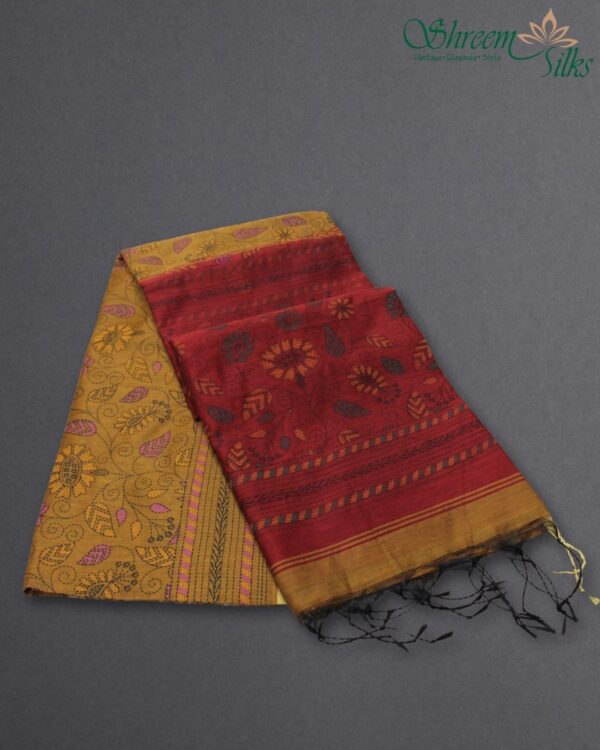 Printed Cotton Saree - Image 6