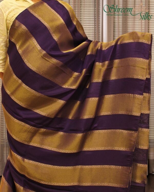 Floral Vertical Stripes Organza Tissue Saree