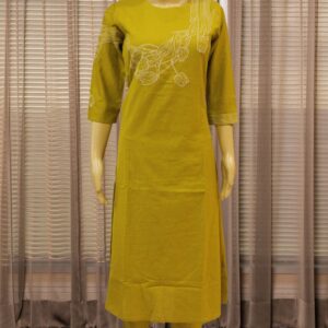 Alternative view of Floral Thread work Cord Set - Light Olive
