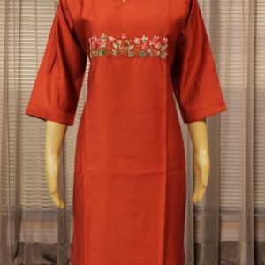 Floral Knot work Cord Set - Orange