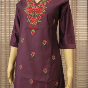 Floral Cross Stitch Cord Set - Purple