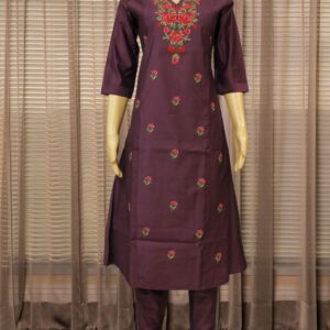 Alternative view of Floral Cross Stitch Cord Set - Purple