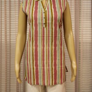 Multicolour Vertical Lines Short Kurti