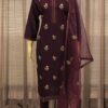 Winish Purple with Floral Embroidery & Sequence Kurta Set