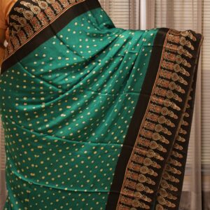 Bandhani and Ajrakh Print Pure Modal Silk Saree