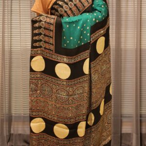 Alternative view of Bandhani and Ajrakh Print Pure Modal Silk Saree