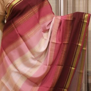 Multitone Pure Mysore Crepe Silk Saree